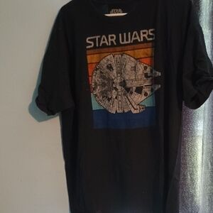 Star Wars Black Long Sleeve Tee with Millennium Falcon